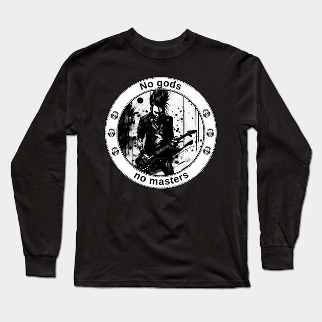 Punk Rock guitar guy Long Sleeve T-Shirt by Polyshirt